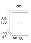 Alt. 180 x An. 80 x Fon. 45 cm