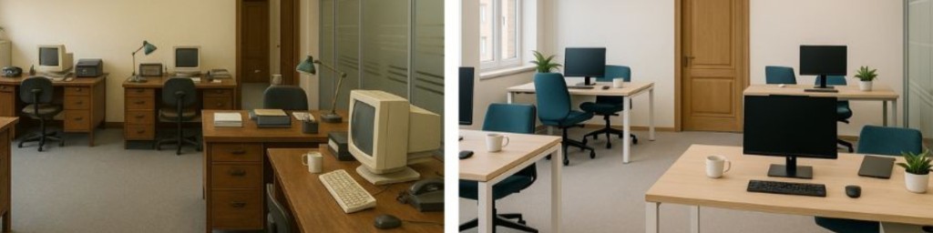 ¿Cómo se moderniza una oficina antigua con soluciones sencillas?