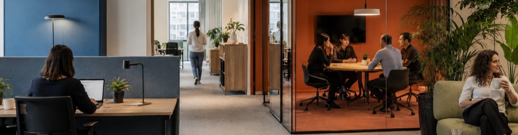 Color zoning en oficinas: ideas para organizar el espacio