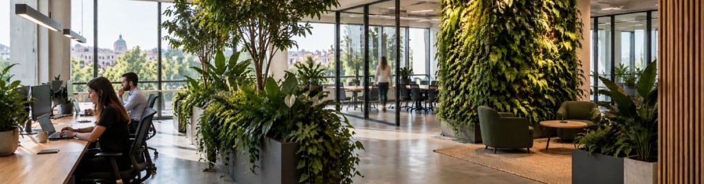 Diseño biofílico en la oficina: naturaleza y rendimiento