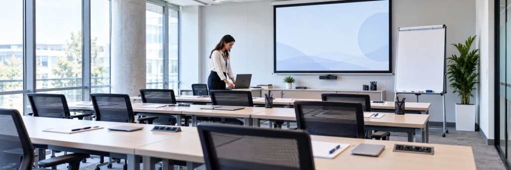 Cómo equipar una sala de formación: guía completa